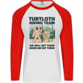 Turtloth Hiking Team Hiking Turtle Sloth Mens L/S Baseball T-Shirt White/Red