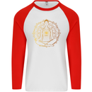 Spiritual Yoga Meditation Peace Mens L/S Baseball T-Shirt White/Red