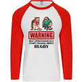 Rugby May Start Talking About Funny Beer Mens L/S Baseball T-Shirt White/Red