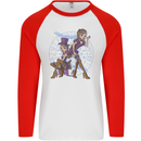 Gemini Star Sign Astrological Zodiac Mens L/S Baseball T-Shirt White/Red