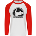 Lawn Ranger Funny Gardening Gardener Grass Mens L/S Baseball T-Shirt White/Red