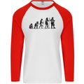 Bavarian Beer Evolution Oktoberfest Mens L/S Baseball T-Shirt White/Red