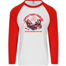 Christmas Funny Santa Trust Xmas Believe Mens L/S Baseball T-Shirt White/Red