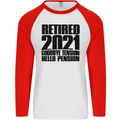 Goodbye Tension Retirement 2021 Retired Mens L/S Baseball T-Shirt White/Red