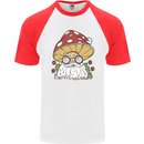 Santa Mushroom Christmas Mycology Foraging Xmas Mens S/S Baseball T-Shirt White/Red