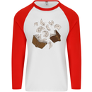 Spell Book Magic Magician Magical Mens L/S Baseball T-Shirt White/Red