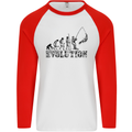 Evolution of a Fisherman Funny Fisherman Mens L/S Baseball T-Shirt White/Red