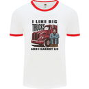 Lorry Driver I Like Big Trucks I Cannot Lie Trucker Mens Ringer T-Shirt White/Red