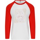 Virgo Steampunk Star Sign Zodiac Astrological Mens L/S Baseball T-Shirt White/Red