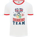 GB Drinking Team Funny Stag Do Doo Beer Mens Ringer T-Shirt White/Red