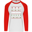 Christmas Love to All Xmas Peace Hippy Mens L/S Baseball T-Shirt White/Red