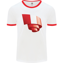 Curled Peru Flag Peruvian Day Football Mens Ringer T-Shirt White/Red