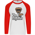 The Dog Father Funny Fathers Day Dad Daddy Mens L/S Baseball T-Shirt White/Red