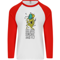 Weed Dont Drink & Drive Smoke and Fly Mens L/S Baseball T-Shirt White/Red