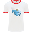 Curled San Marino Flag Sammarinese Day Football Mens Ringer T-Shirt White/Red
