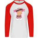 A Baby Girl Gender Reveal Christening Pregnancy Mens L/S Baseball T-Shirt White/Red