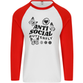 Antisocial Butterfly Mens L/S Baseball T-Shirt White/Red
