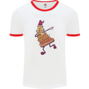 A Slice of Christmas Pizza Funny Xmas Mens Ringer T-Shirt White/Red