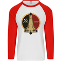 Distressed CCCP Shuttle Mens L/S Baseball T-Shirt White/Red