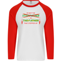 Father's Day I'm the Step That Stepped Up Mens L/S Baseball T-Shirt White/Red