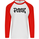 Punk As Worn By Mens L/S Baseball T-Shirt White/Red