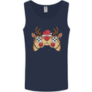 Reindeer Joypad Christmas Gaming Gamer Mens Vest Tank Top Navy Blue