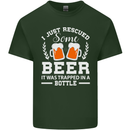Rescued Some Beer Funny Alcohol Larger Mens Cotton T-Shirt Tee Top Forest Green