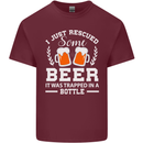Rescued Some Beer Funny Alcohol Larger Mens Cotton T-Shirt Tee Top Maroon