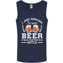 Rescued Some Beer Funny Alcohol Larger Mens Vest Tank Top Navy Blue