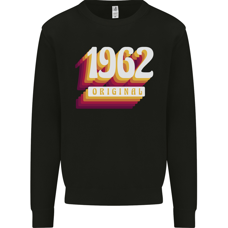 Retro 61st Birthday Original 1962 Mens Sweatshirt Jumper Black