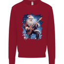 Rock Santa Playing Electric Guitar Christmas Xmas Kids Sweatshirt Jumper Red