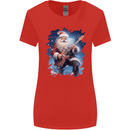 Rock Santa Playing Electric Guitar Christmas Xmas Womens Wider Cut T-Shirt Red