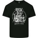Rock is Dead Music Drummer Drumming Mens Cotton T-Shirt Tee Top Black