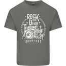 Rock is Dead Music Drummer Drumming Mens Cotton T-Shirt Tee Top Charcoal