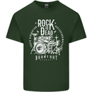 Rock is Dead Music Drummer Drumming Mens Cotton T-Shirt Tee Top Forest Green