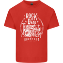 Rock is Dead Music Drummer Drumming Mens Cotton T-Shirt Tee Top Red