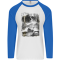Kiss of Death Pirates Sailing Sailor Mens L/S Baseball T-Shirt White/Royal Blue