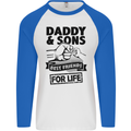 Daddy & Sons Best Friends Father's Day Mens L/S Baseball T-Shirt White/Royal Blue