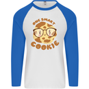 A Smart Cookie Funny Food Nerd Geek Science Mens L/S Baseball T-Shirt White/Royal Blue