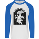 Mushrooms Earth Made Heaven Sent Fungi Mens L/S Baseball T-Shirt White/Royal Blue