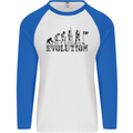 Evolution of a Golfer Funny Golf Golfing Mens L/S Baseball T-Shirt White/Royal Blue