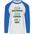 Girlfriend Fiance Wife Loading Engagement Mens L/S Baseball T-Shirt White/Royal Blue