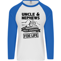 Uncle & Nephews Best Friends Day Funny Mens L/S Baseball T-Shirt White/Royal Blue