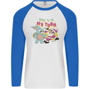 Easter Rabbit vs Santa Claus Funny Bunny Egg Mens L/S Baseball T-Shirt White/Royal Blue
