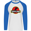 Offline Funny Gamer Gaming Mens L/S Baseball T-Shirt White/Royal Blue