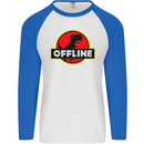 Offline Funny Gamer Gaming Mens L/S Baseball T-Shirt White/Royal Blue