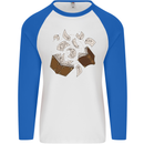 Spell Book Magic Magician Magical Mens L/S Baseball T-Shirt White/Royal Blue