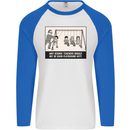 Science Teacher Playground Duty Funny Mens L/S Baseball T-Shirt White/Royal Blue