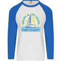 Sailing My Escape From Reality Sailor Mens L/S Baseball T-Shirt White/Royal Blue