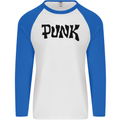 Punk As Worn By Mens L/S Baseball T-Shirt White/Royal Blue